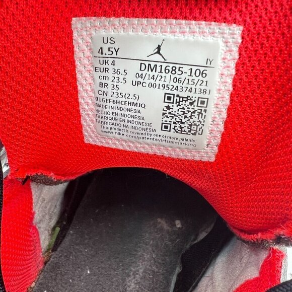 Nike Air Jordan Flight Club 91 Youth Size 4.5Y Women 6 DM1685-106 White Red Shoe - Picture 10 of 11